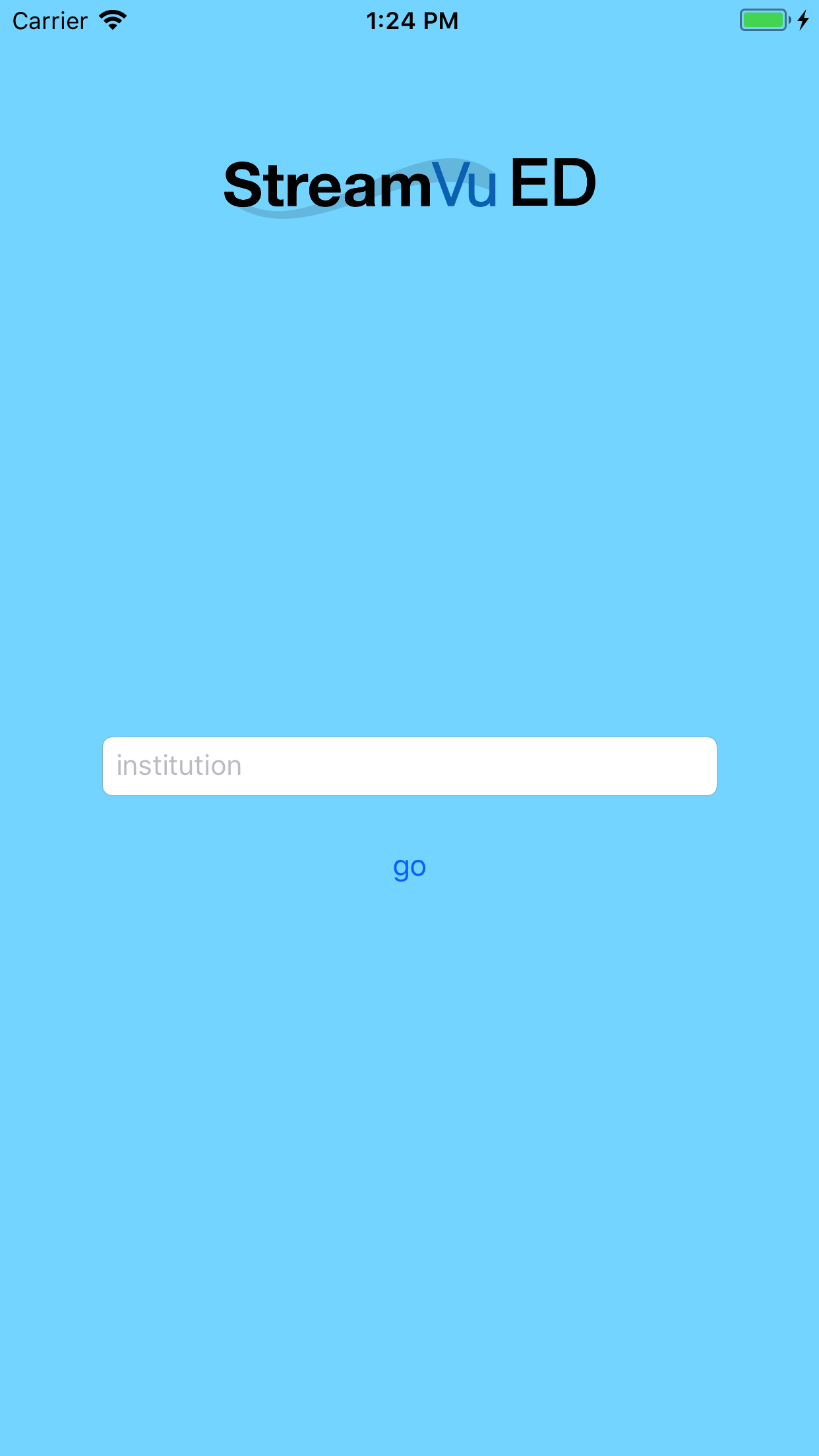 MobileCaster App Institution Screen