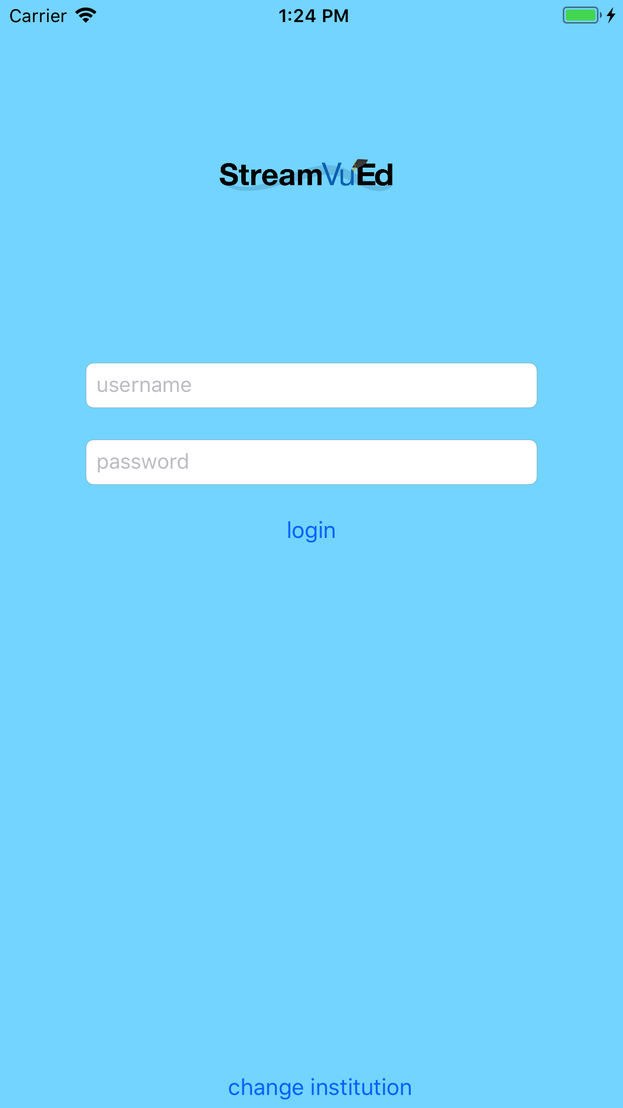 MobileCaster App Login Screen