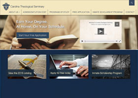 Carolina Theological Seminary website screenshot